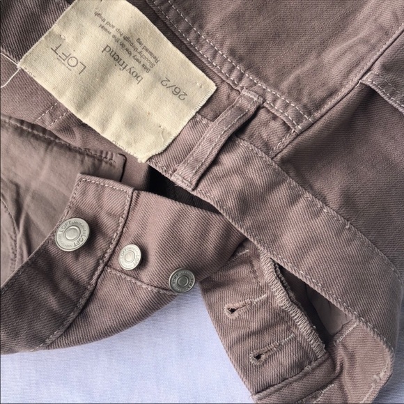 🆕🌻 Loft Boyfriend Jean Button Fly Tan Denim - Picture 8 of 9